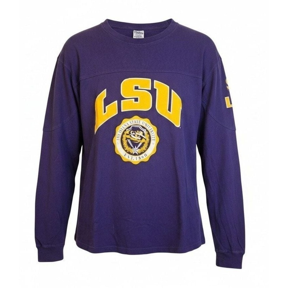Pressbox by Royce Apparel LSU Tigers Purple Long Sleeve Oversized T-Shirt Size S